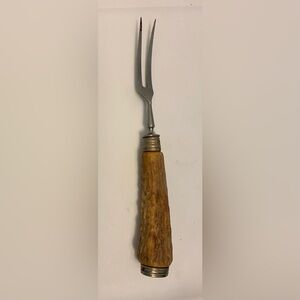 Vtg ROSTFREI  ANTLER HANDLE MEAT CARVING FORK . See Photos